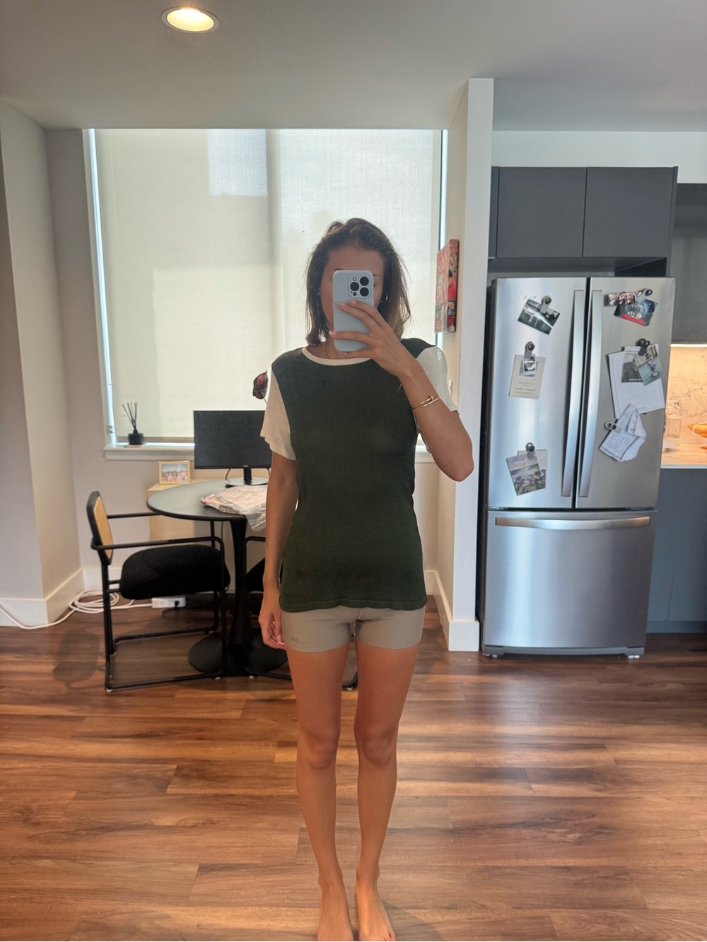 Classic Sleeveless Knit Top in Olive Green